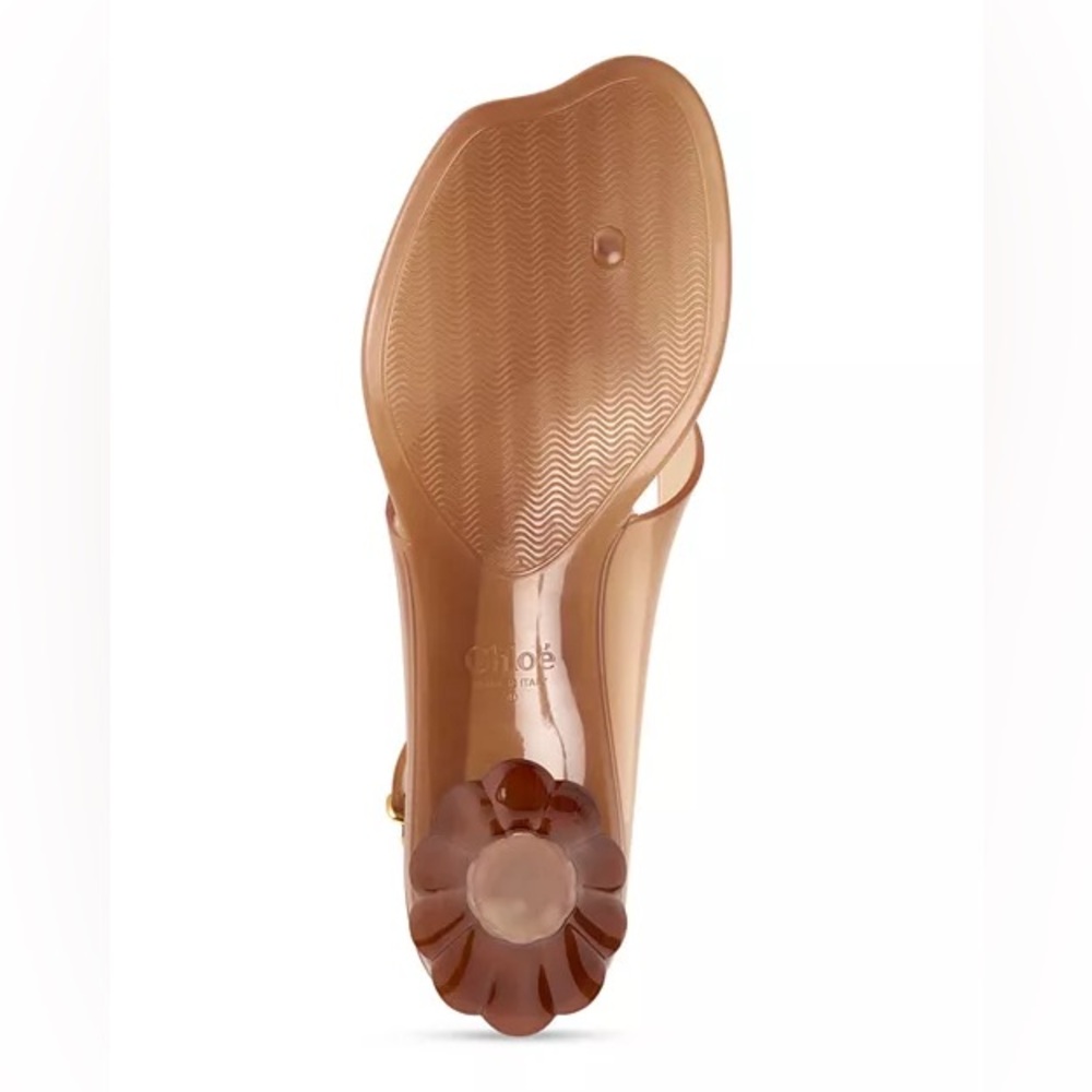 Chloe Brown Sandals Elegant Leather Straps - Picture 8 of 10